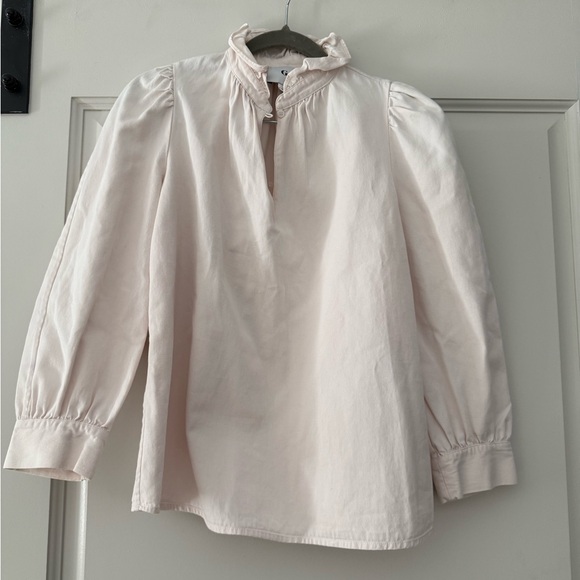 G Label by Goop Erin Ruffle Neck Blouse Size XS - Picture 2 of 5